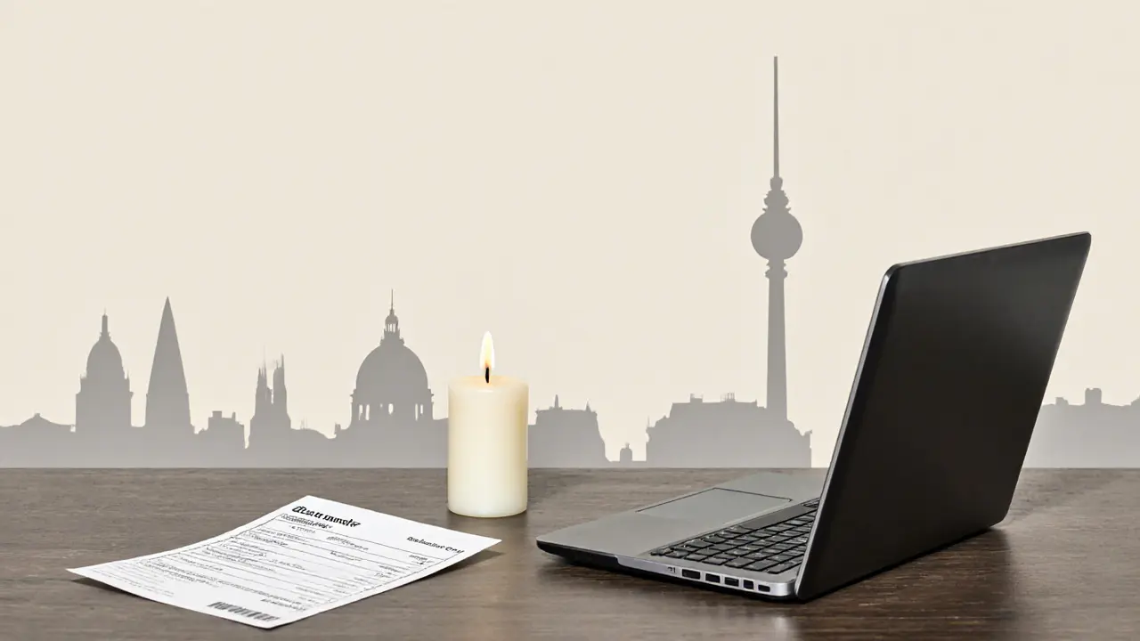 A solitary candle and bank receipt on a table, symbolizing discreet, respectful companionship.